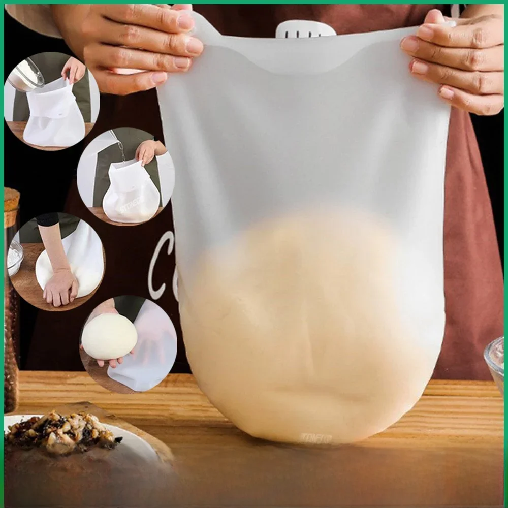 Food Grade Silicone Dough Kneading Bag Silicone Kneading Dough Bag Flour Mixer Bag Versatile Dough