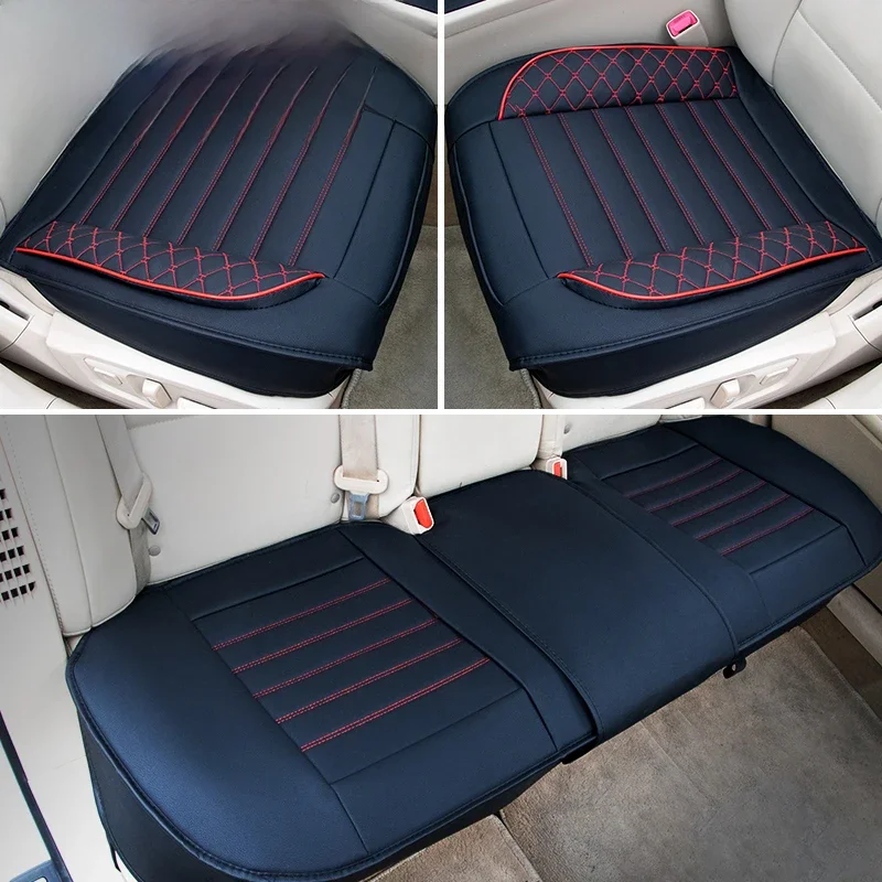 SEAMETAL Full-Surrounded Car Seat Cover Premium PU Leather Auto Seat Protector Cushion Antii Scratch