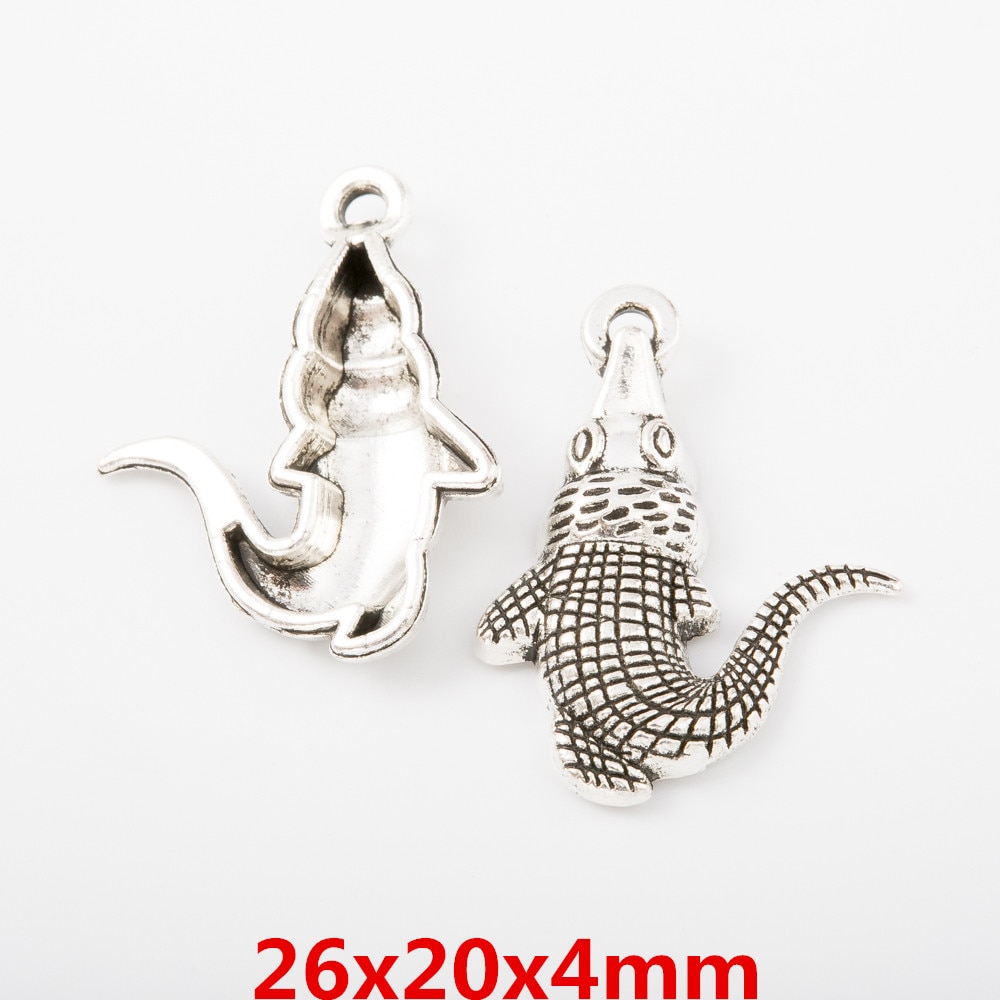 40pcs crocodile Craft Supplies Charms Pendants for DIY Crafting Jewelry Findings Making Accessory 811