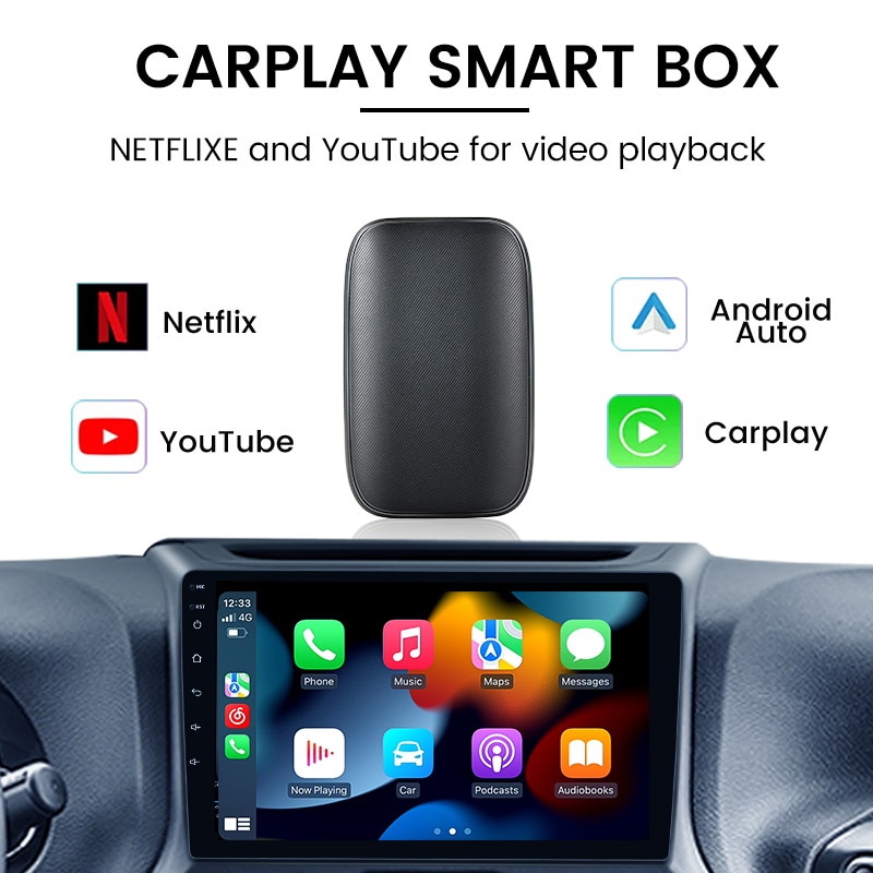 Car Play AI Box Adapter For VW Volvo Toyota Ford Audi Wireless Carplay Android Auto Built-in Netflix YouTube Android 8.1 System