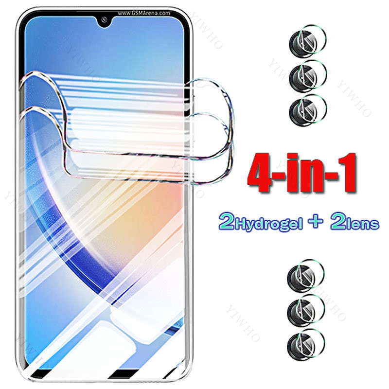 4in1 Full Curved Hydrogel Film for Samsung Galaxy A34 Screen Protector Clear Camera Lens for Samung A 34 6.6" SM-A346E Not 