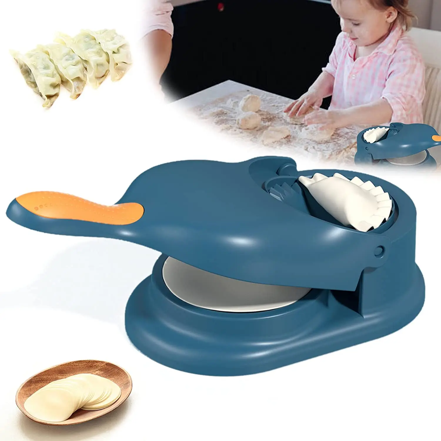 2 In 1 Dumpling Maker Mold Manual Modeling Making Ravioli Machine Pressing Tool Dough Rolling