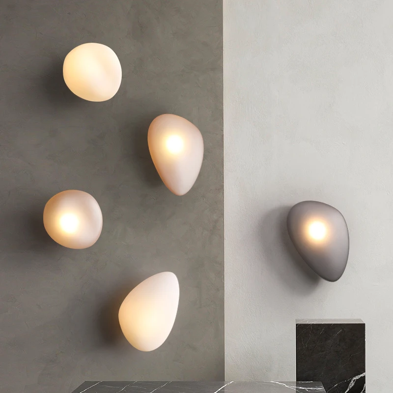 Nordic Design Pebble Wall Light LED Modern Glass Lamp Home Decoration Living Room Corridor Bedroom