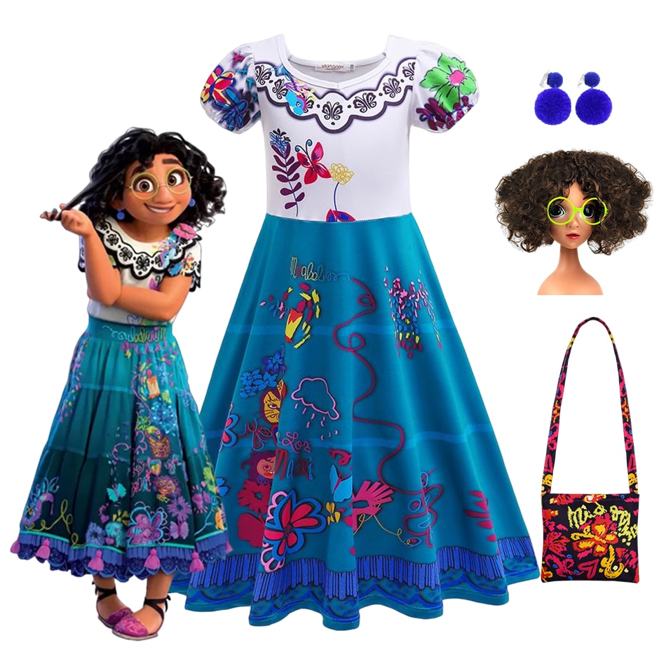 Disney Mirabel Costume Dress For Girls Carnival Halloween Stage Show Cosplay Princess Dress Children Birthday Party Prom Gowns