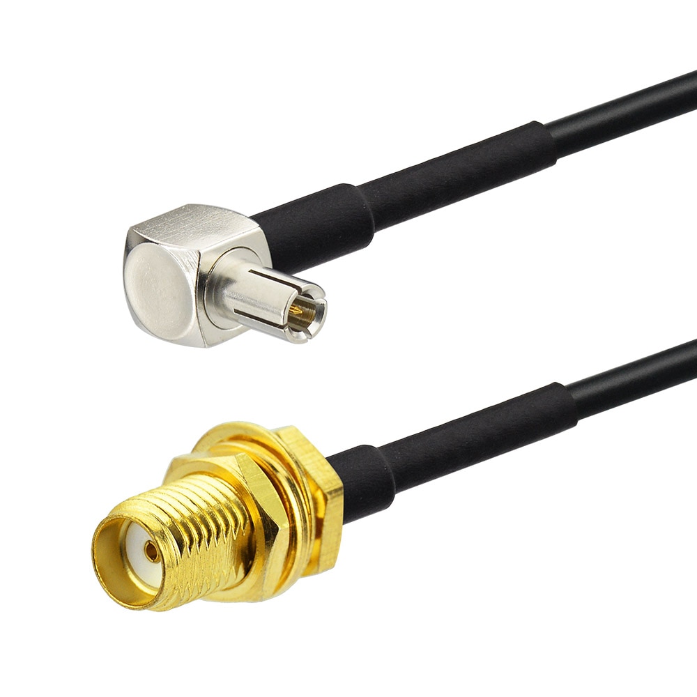 Superbat Pigtail Cable SMA Female Bulkhead to TS-9 Male Right Angle RG174 10cm