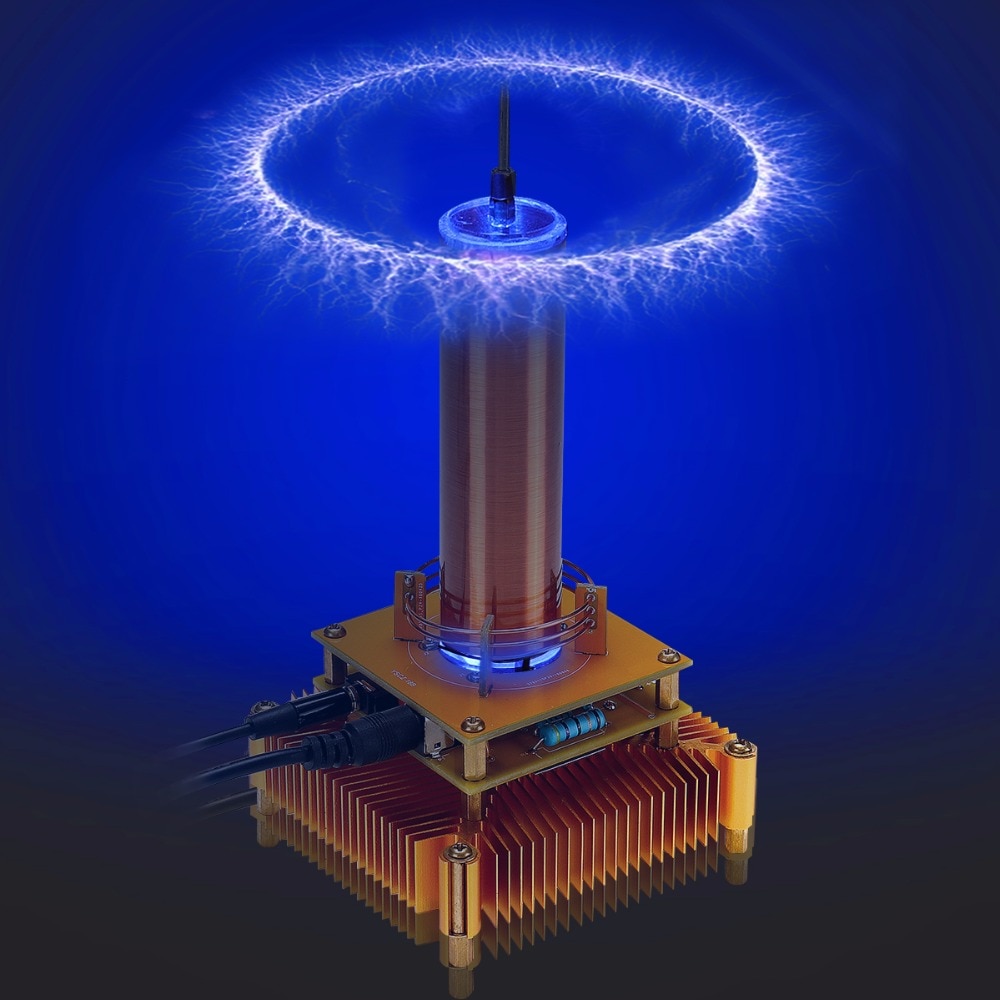 DC8-32V Tesla Coil Speaker US/EU Plug Arc Plasma Speaker Wireless Transmission Wireless Lighting Perfect Gifts