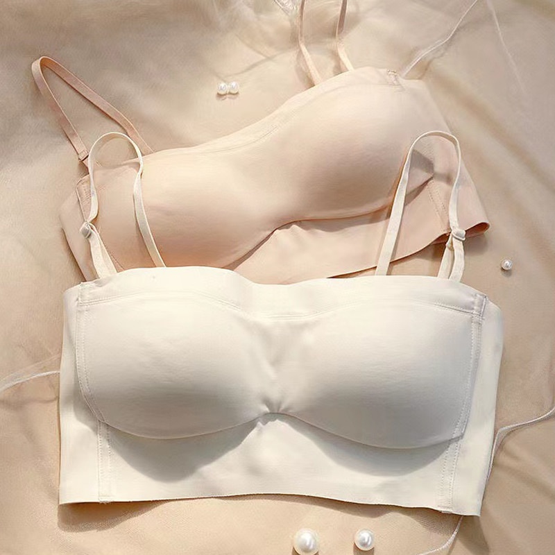 1PC Women's Gather No Steel Ring Underwear Seamless Lingerie Bra Tube Wrapped Chest Beauty Back Thin Section Breathable Bra