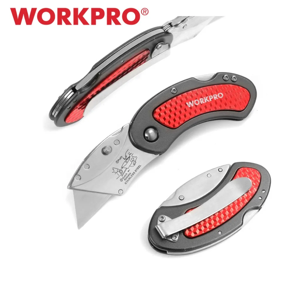 WORKPRO Mini Knives Utility Knife Aluminum Handle Folding Knife Egg Shaped Folding Pocket Knife
