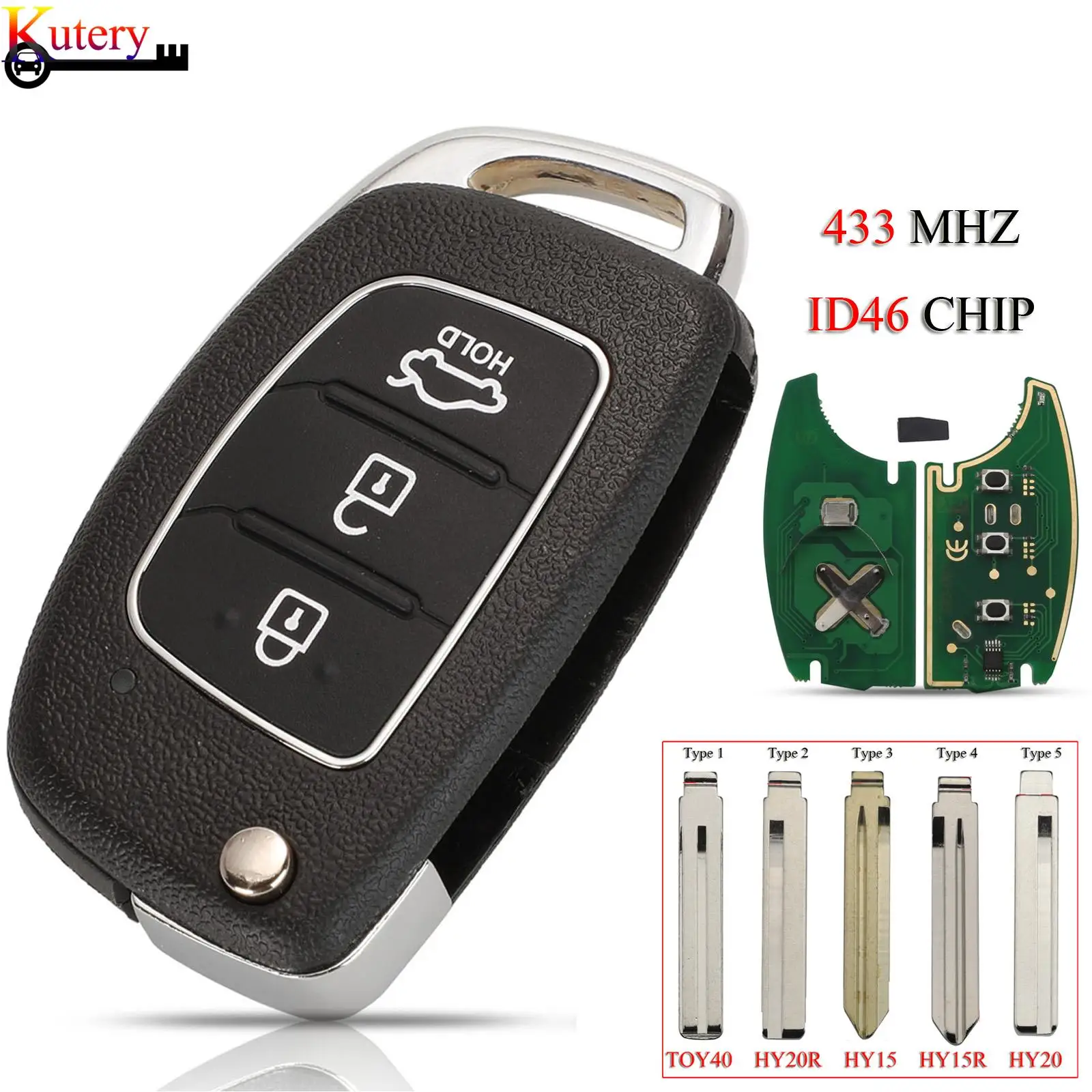 jingyuqin Remote Smart Car Key For Hyundai IX45 I30 Accent Elantra Solaris Sonata Tucson Santa Fe