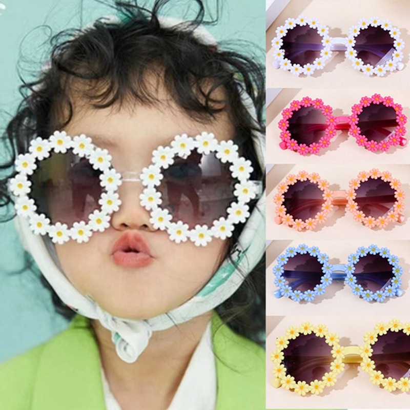 Kids Girls Sunglasses Cute Sweet Flowers Summer Outdoor Travel Casual Kids Glasses