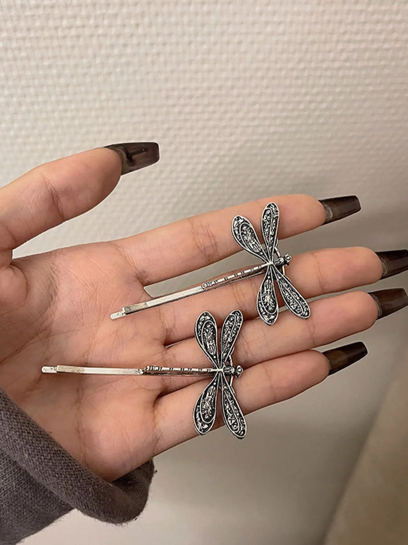 2Pcs/Set Fashion Vintage Dragonfly Barrettes Hairpin Hair Clips For Women Girls Headwear Bangs Side