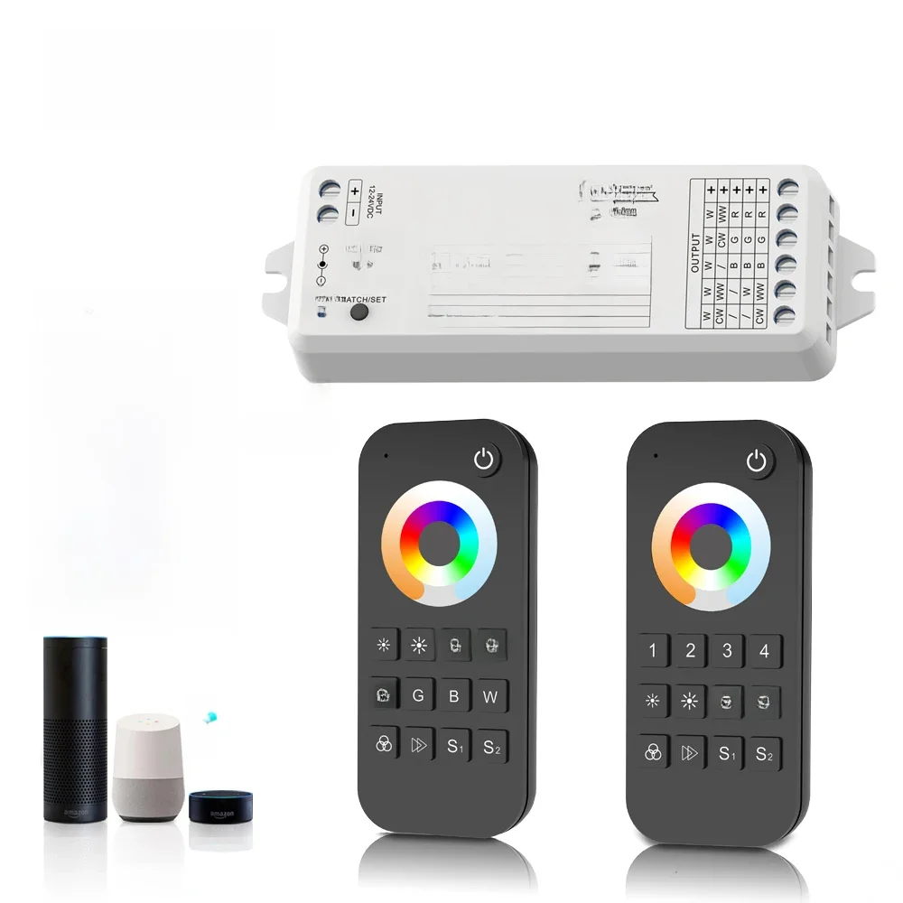 MJJC Tuya Smart Life LED RGBCCT Controller DC 12V 24V 5 in 1 Dimmer 2.4G RF Wireless Remote LED