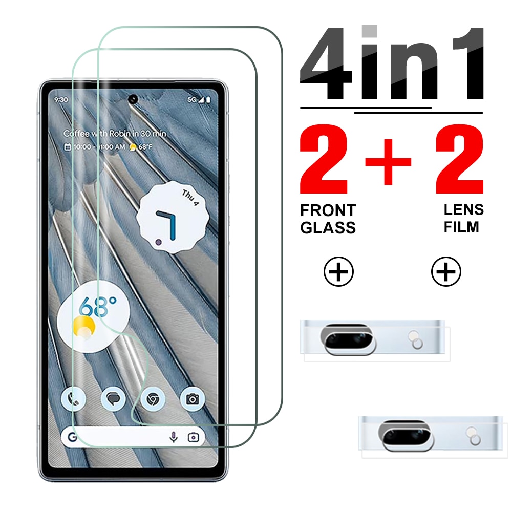 Front Screen Hydrogel Film 4in1 For Google Pixel 7a Camera Lens Protector Gogle Pixel 7a 7 a Pixel7a 6.1inch Not tempered Glass