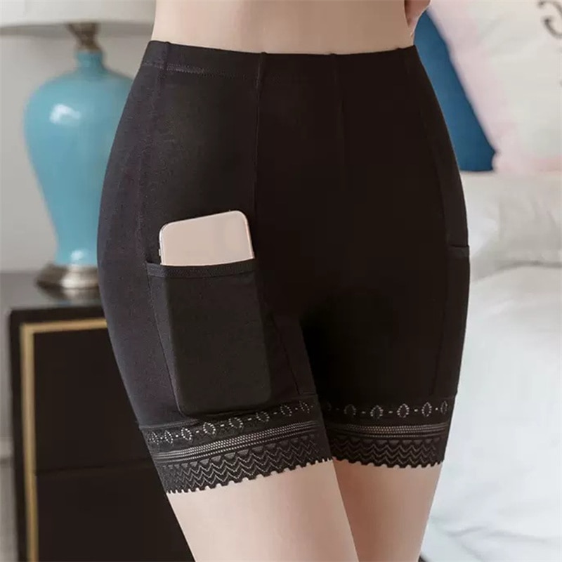 Summer Seamless Safety Pants With Pocket Women's Underwear Pants Lace Ladies Shorts Safety Pants For Women