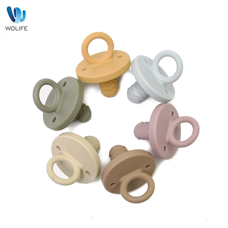 Newborn Soft Food Silicone Nipple Infant Safe Circle Type Nipples Toddler Pacifier Kids Teether Toy BPA Free Pacifier for Baby