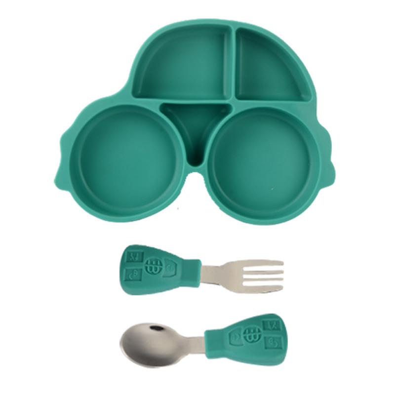 Anti Fall Baby Safe Sucker Silicone Dining Plate High Value Bpa Free Toddle Training Tableware 1 Set Durable Baby Tableware Set