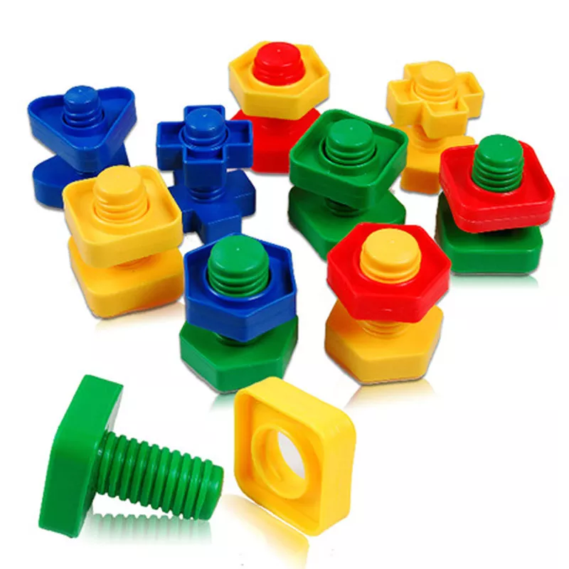 5Set Screw Building Blocks Plastic Insert Blocks Nut Shape Toys for Children Educational Toys