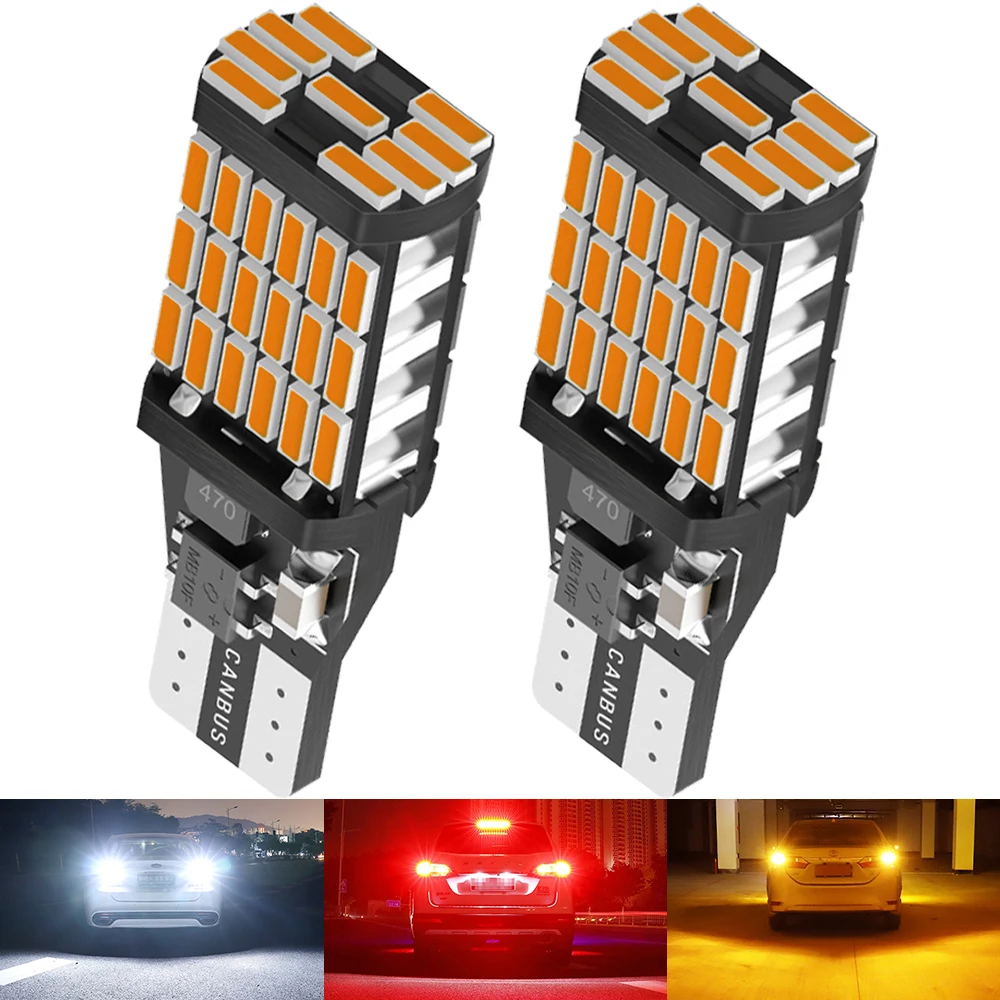 2x T15 LED W16W Bulbs Canbus OBC Error Free LED Backup Light 921 912 W16W LED Bulbs Car Reverse Lamp