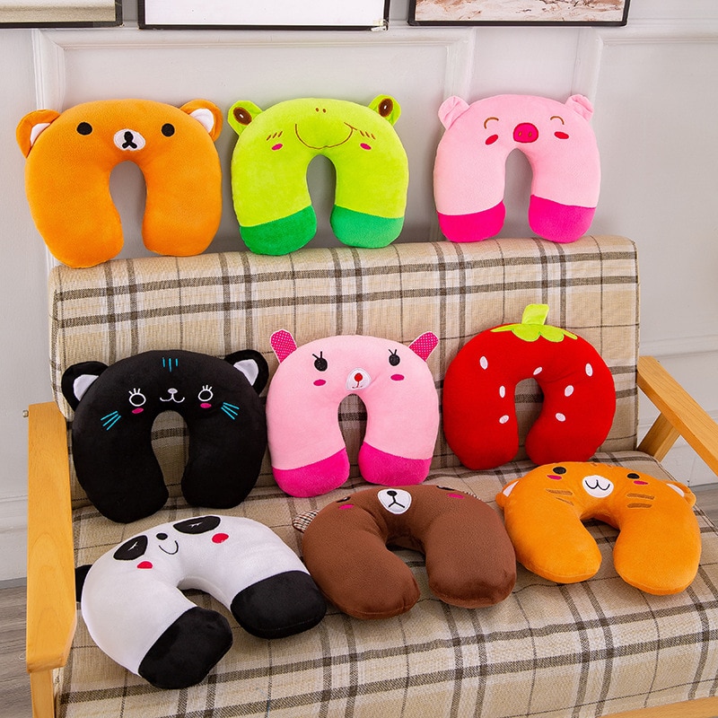 Crib 9 Pillows Children Pillow Protection U-Shaped Neck Sleep Cute Travel Plush Soft Colors Lovely Office for Cushion Pillow