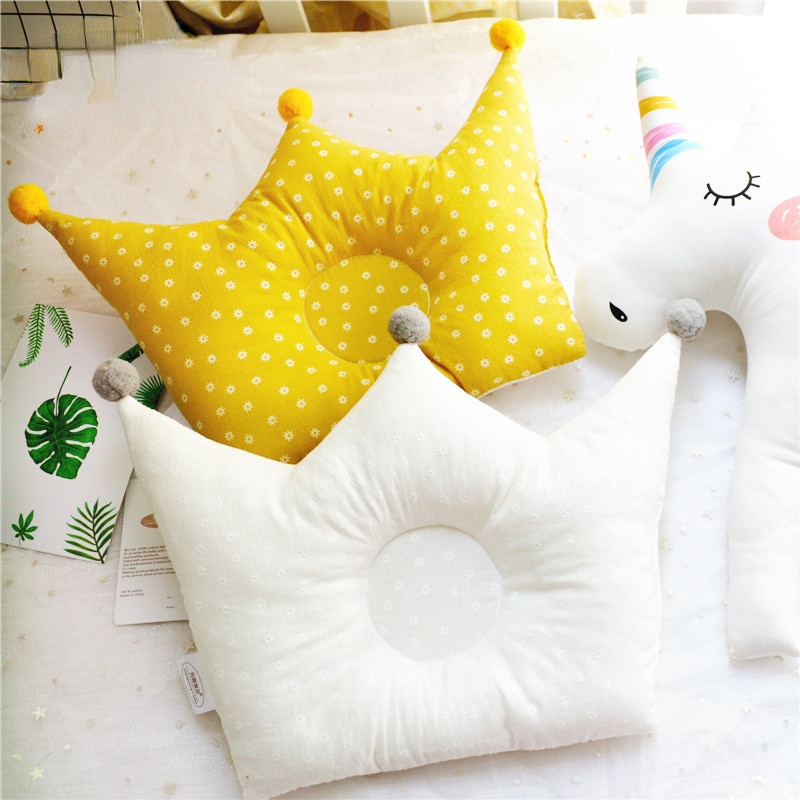 Crown 1Pcs Baby Cartoon Head Pillows Pillow Breathable Pillow Cute Nursing Sleep Shaped Infant Deflection Geometric Pillows Anti
