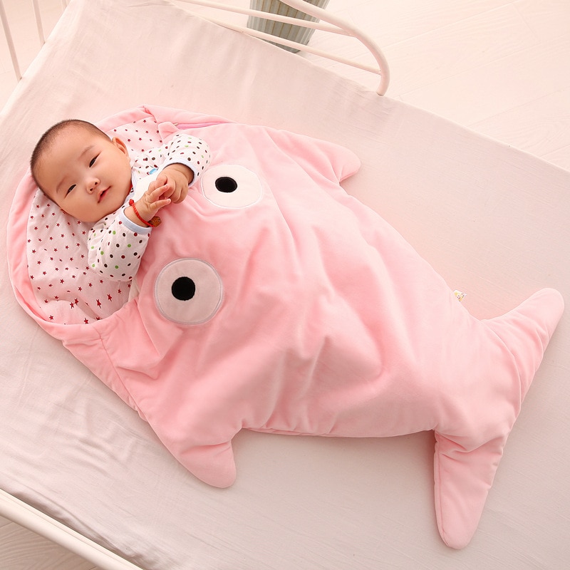 Cartoon Thickening Baby Quilted Blanket Sleeping Baby Bag Pillow Shark Bag Winter Sleeping Anti-kick Children's