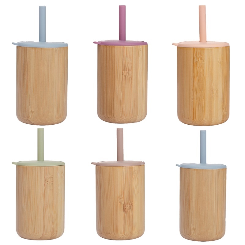 Baby Straw Learn Kids Cup With Feeding PCS Training Feeding with Children Straw 1 Drinking Cup Bamboo