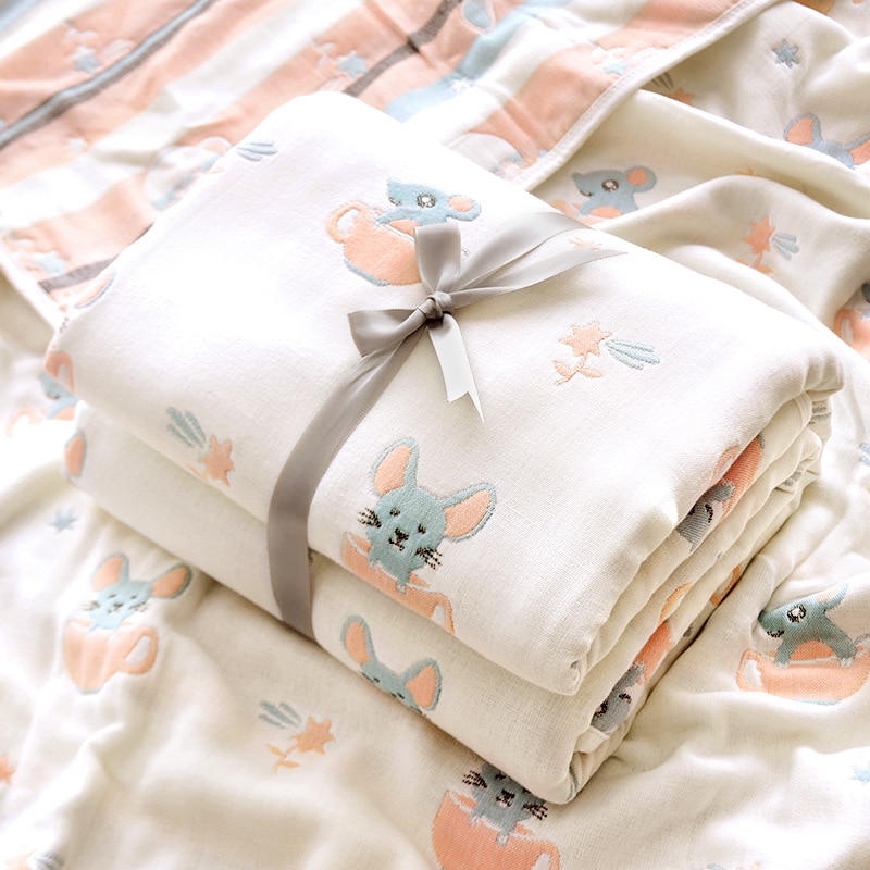 Baby Towel Absorbent Children's Quilt Quilt Bath Children's Baby Gauze Quilt 80x80cm Six-layer Children's Blanket