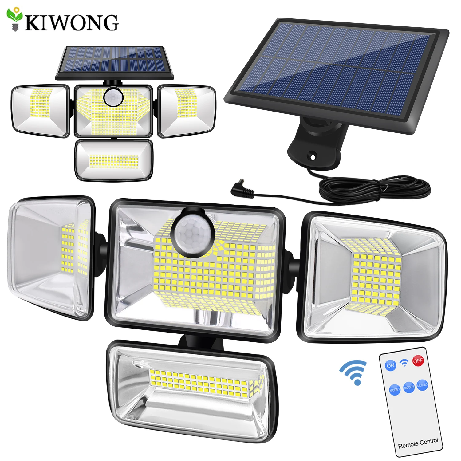 Upgraded Solar Lights Outdoor Motion Sensor 253 LED Flood Lights Solar Powered Security Lamp IP65