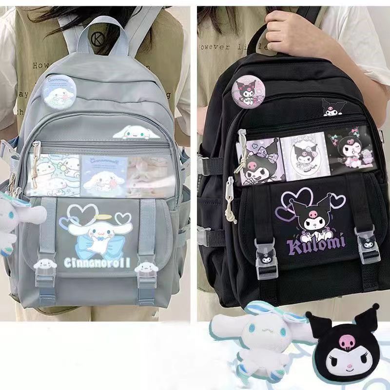 Sanrio Hello Kitty Melody Kulomi Backpack High Capacity Cartoon Waterproof Women's Laptop Bag Anime Peripherals Girls Schoo