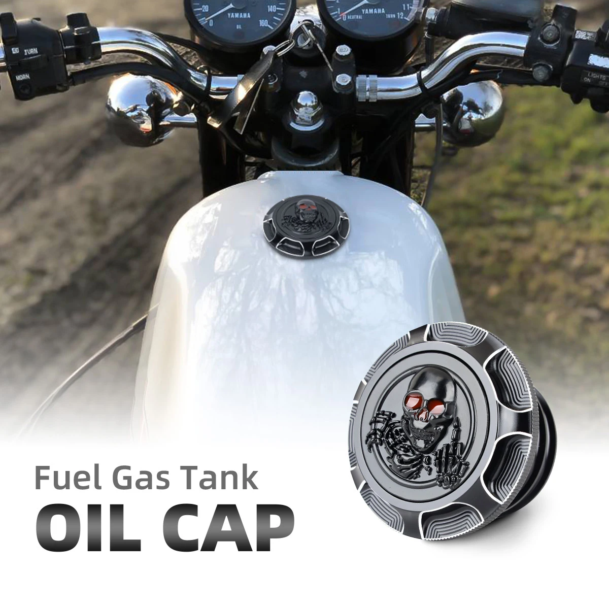 Motorcycle Fuel Tank Cap Skull Decor Oil Gas Tank Cap For Harley Davidson Sportster XL 1200 883 X48