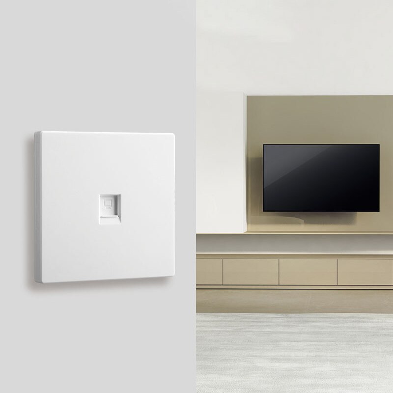 Type 86 Single-Port Dual-Port Network Panel Cat6 Wall Socket Internet Outlet Computer Network Cable Panel Network Panel