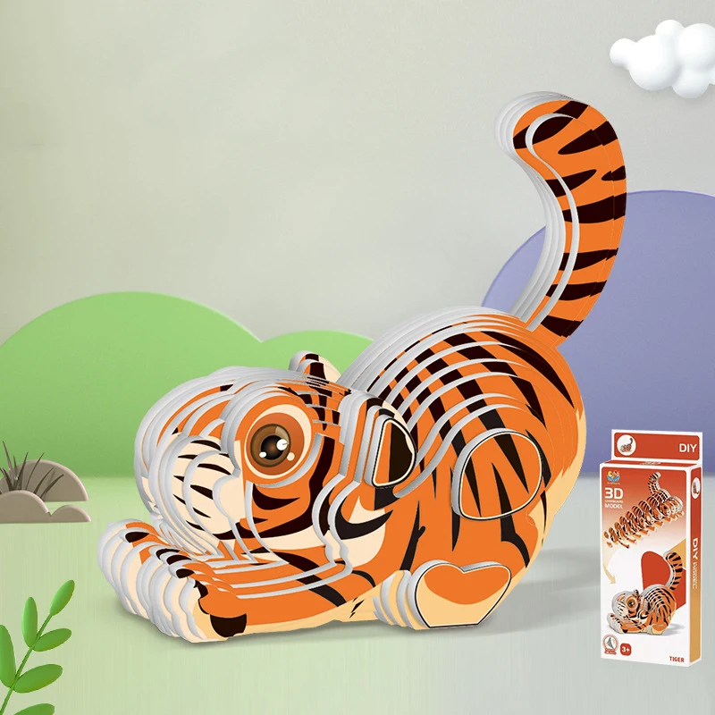 Animal 3D Paper Puzzle For Kids Educational Montessori Toys Funny DIY Manual Assembly