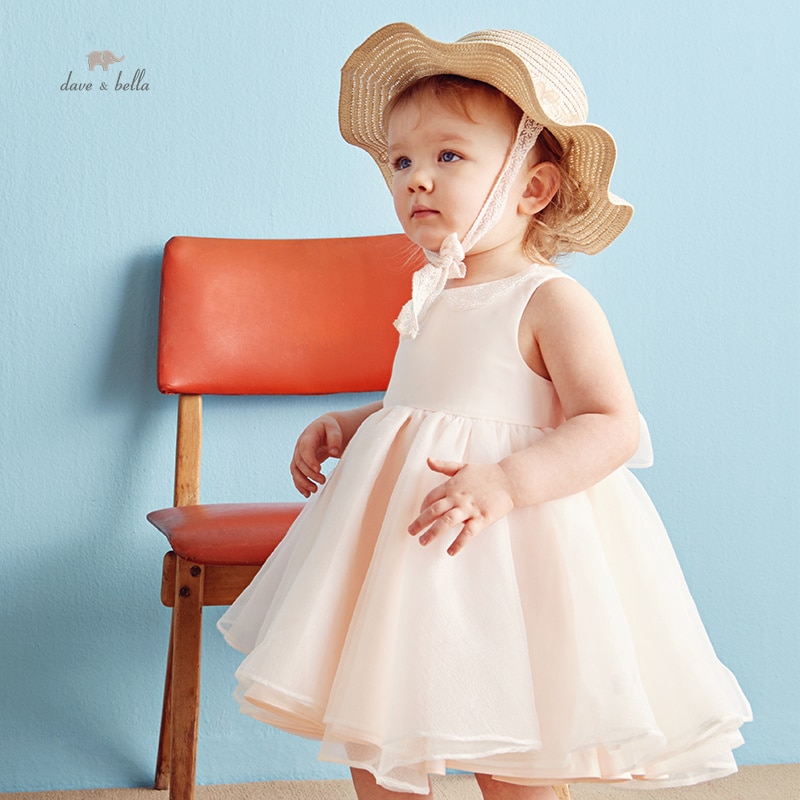 Dave Bella Girl's Dresses Children's New Baby Mesh Dress 2023 Summer Charm Classy Noble Fashion Princess Dress Party D