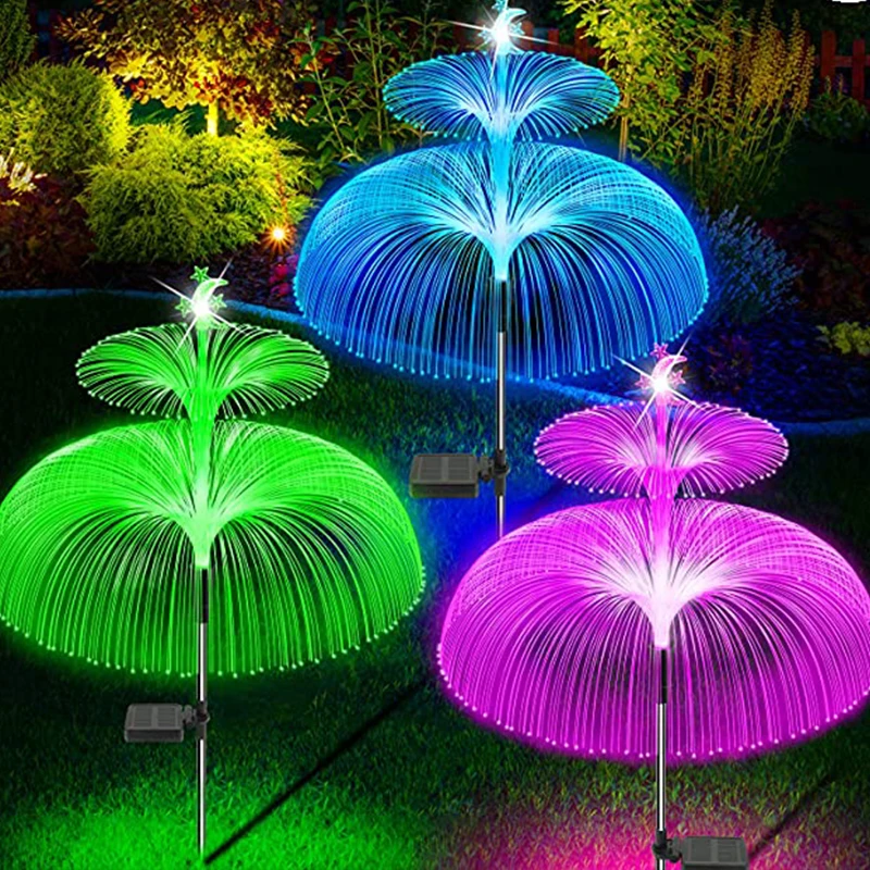 Solar LED Lights Outdoor Waterproof Solar Power Jellyfish Garden Decor Lawn Pathway Lamp 7 Color