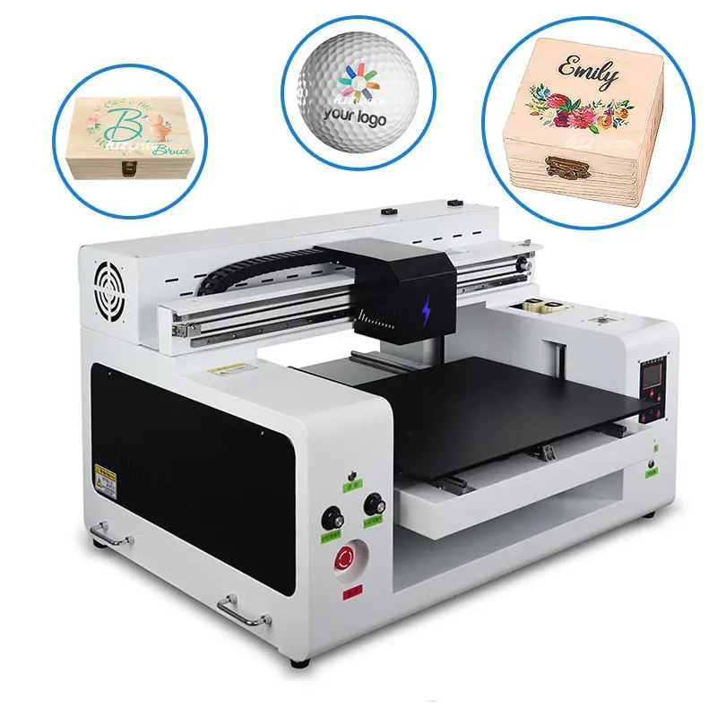 A2 A3 Size Two Heads 1400dpi Professional On Phone Case Pen Golf Glass Bottle Can Flat Bed Rotary UV Printer
