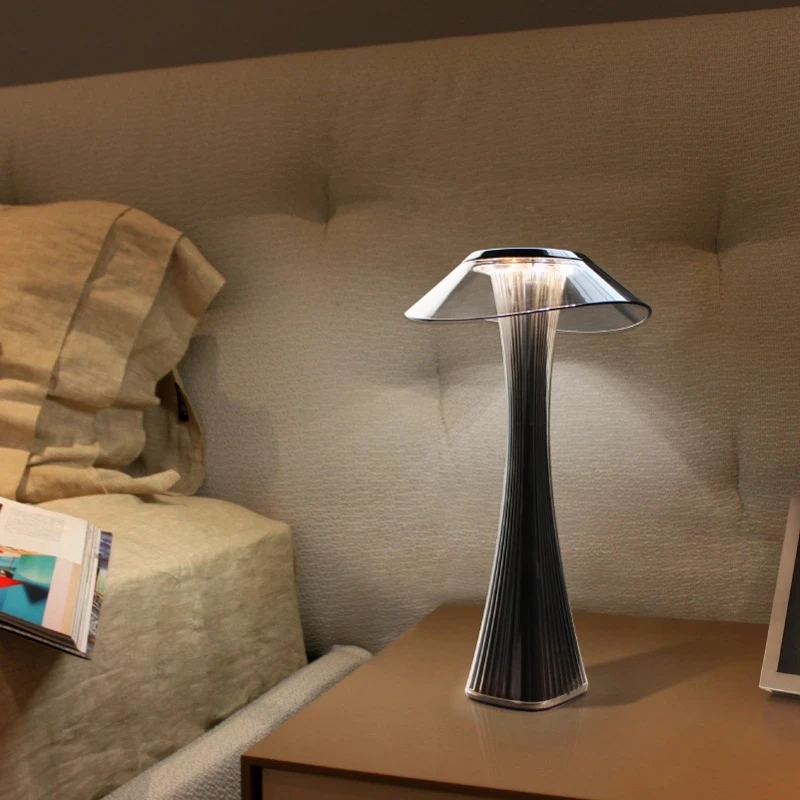 LED Crystal Diamond Table Lamp Touch Projection Atmosphere Lamp USB Charging Night Light For Bar