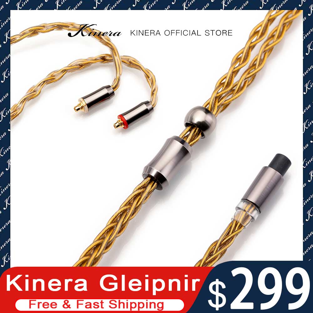 Kinera Gleipnir Earphone Upgrade Cable 6N OCC With Gold Plated 2.5mm 3.5mm 4.4mm Plug 0.78 2pin / MMCX Hifi DJ Music Headphone