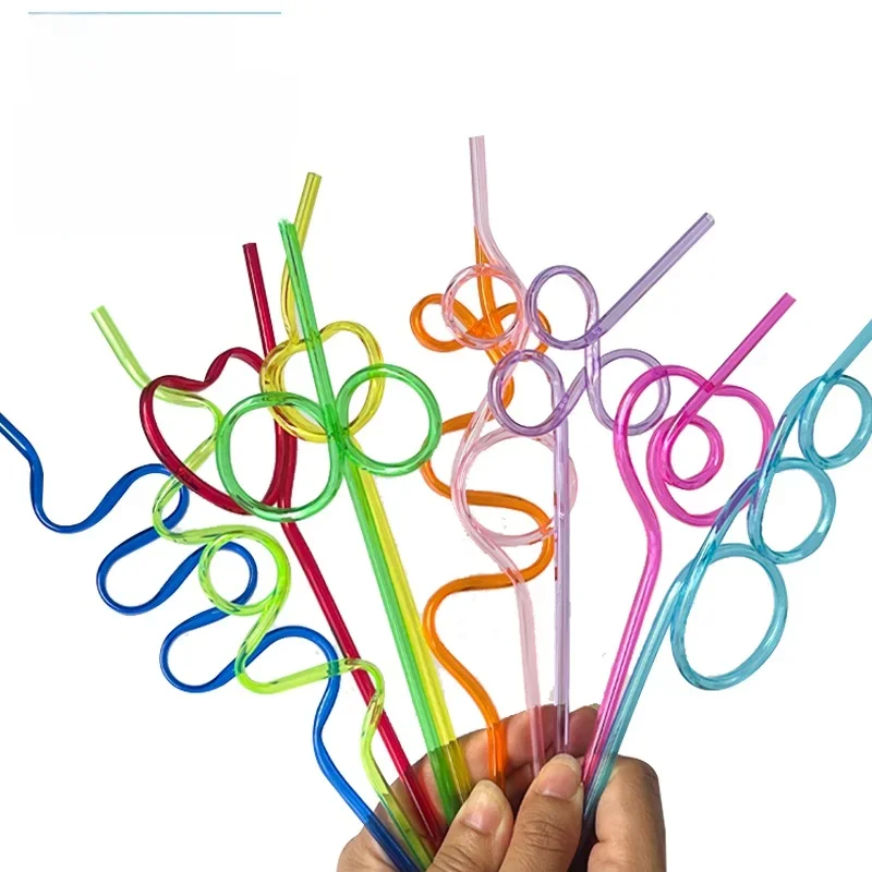 Crazy Unique Decoration Silly Plastic Drinking Straws  Bluk 10 Styles for Daily Party Festiivty Clod