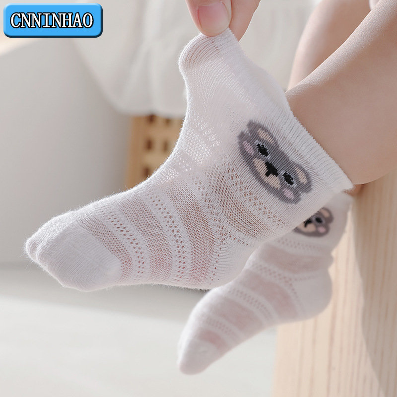 New Children's Socks Spring /Summer Breathable Thin Men's And Girls' Mesh Combed Cotton Socks Class A Baby Cartoo