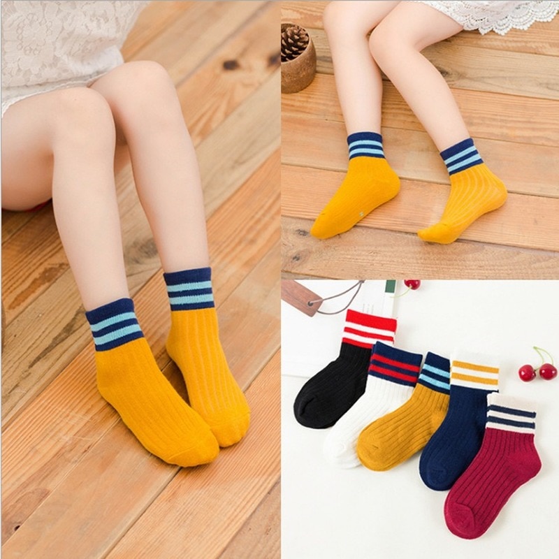 5Pairs/lot Baby Boys Girls Winter Socks Cartoon Bear Kids Spring Autumn Cotton Breathable Keep Warm Floor Anti-skid Sock