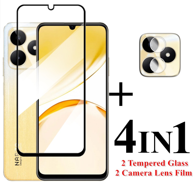 For Realme Narzo N53 Screen Protector 6.74 inch Full Cover Glass For Realme Narzo N53 Tempered Glass For Realme Narzo N53 Film