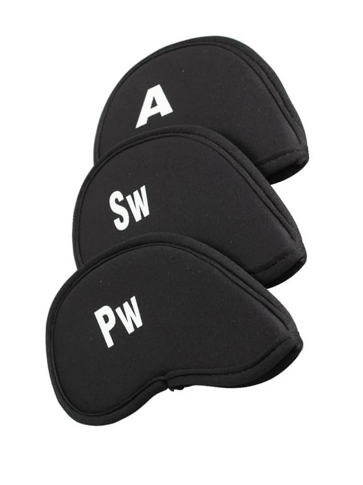 10Pcs/set Golf Iron Head Covers Iron Golf Club Protective Black/Red/Blue Golf Club Iron Head