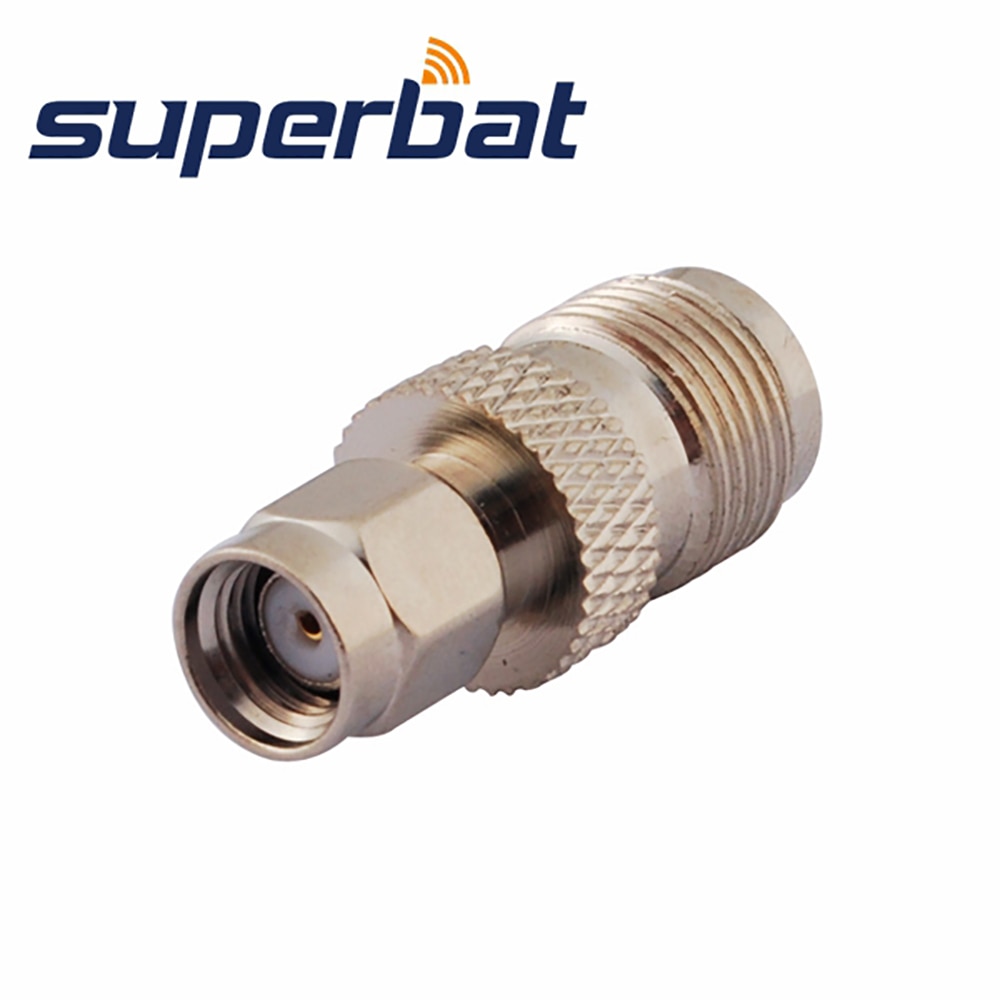 Superbat SMA-TNC Adapter RP-SMA Plug(Female in) to RP-TNC Jack(Male Pin) Straight RF Coaxial Connector