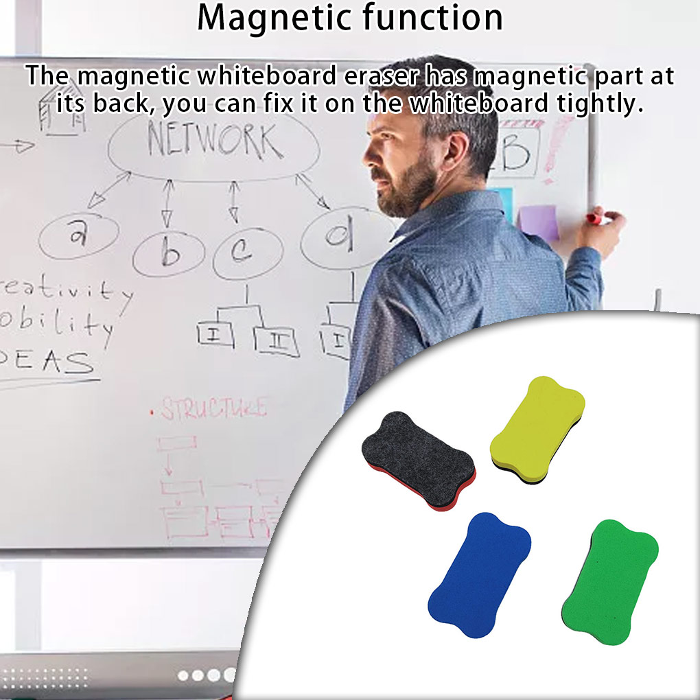 Magnetic Whiteboard Erasers Chalkboard Cleaners Multicolored White Board Brush Convenient University Handheld Wipes