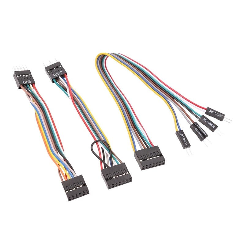 3Pcs Chassis Transfer Wiring Switch Cable USB Cable Cable For Motherboard