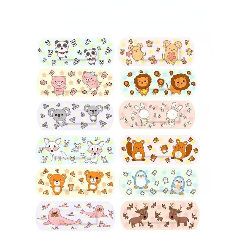100pcs/set Random Prints Cartoon Band Aid Kawaii Medical Strips for Children Kids Hemostasis Patches Wound Plasters Bandages