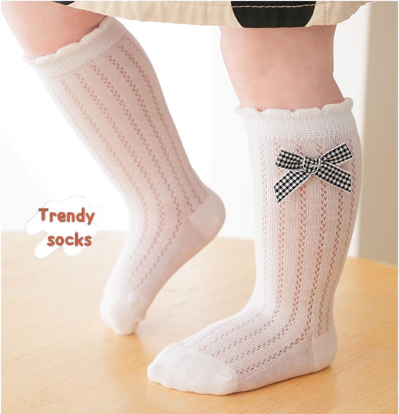 2023 Summer New Baby Socks Cute Lace Flower Thin Mesh Soft Cotton 0-12 Months Newborn Baby Girl Socks