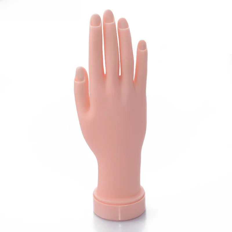 Flexible Soft Nail Practice Hand Model, Bendable Fake Hand for Manicure Trainging Nail Salon Tools