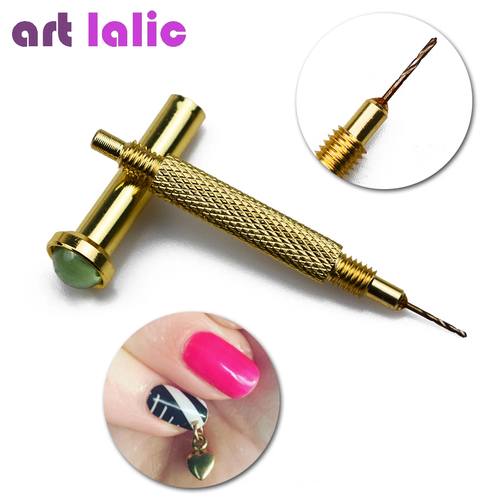 Hand Drill for Nail Dangles Charms  Nail Art Hole Puncher  Professional Manicure Tool