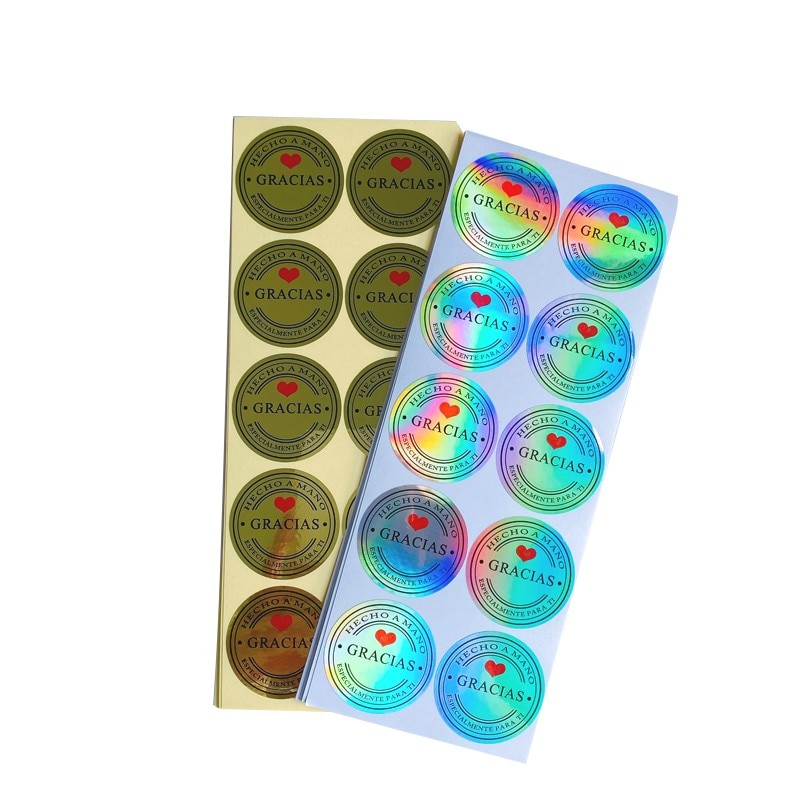 100pcs sealing sticker Decoration sliver Colorful Laser round Waterproof Stickers Adhesive Paper Sticker dia 35mm